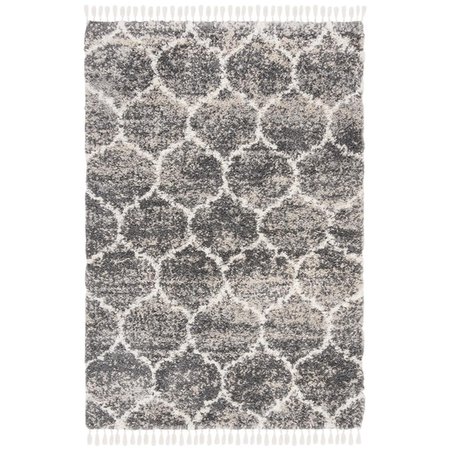 SAFAVIEH 5 ft. 3 in. x 7 ft. 6 in. Melrose Shag 900 Rectangle Rug Dark Gray & Ivory SGML936F-5